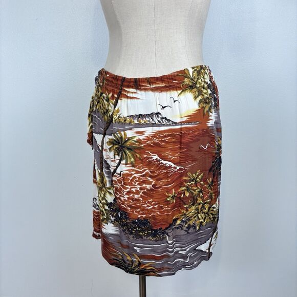 VTG Carole Little Sport Rayon Wrap Skirt Paradise Island Tropical SZ Large - Picture 6 of 8